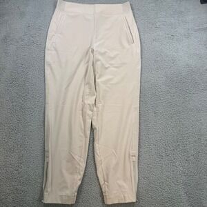 Athleta Brooklyn Heights Mid Rise Jogger Womens 6 Tan Pants Zip Ankle Athleisure